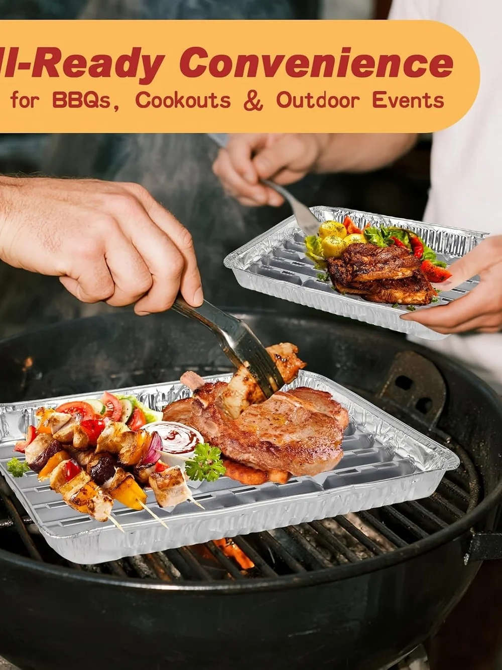 DISWALE Aluminum Grill Pans - 10 Pack, 13
